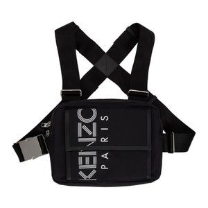 NEW KENZO Paris Logo Chest Messenger Bag Black